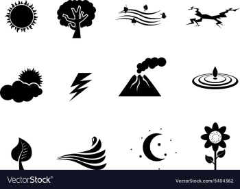 Landscape icon set vector image Landscape icon set vector image