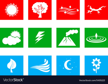 Landscape icon set vector image Landscape icon set vector image