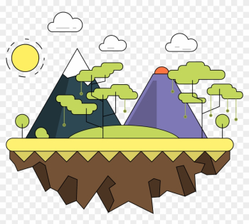 Landscape Nature Cartoon Illustration - Vector Graphics Landscape Nature Cartoon Illustration - Vector Graphics