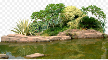 Landscape Rock garden Computer file - Green garden lake Landscape Rock garden Computer file - Green garden lake