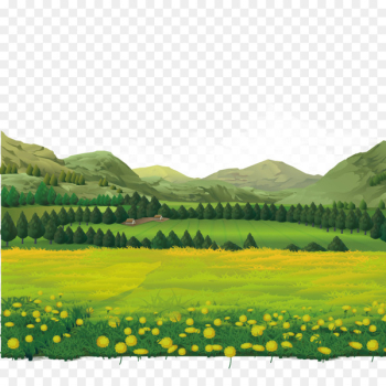 Landscape Theatrical scenery - Rural field flowers Landscape Theatrical scenery - Rural field flowers