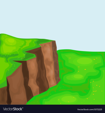 Landscape with cliffs and meadows eps10 vector image Landscape with cliffs and meadows eps10 vector image