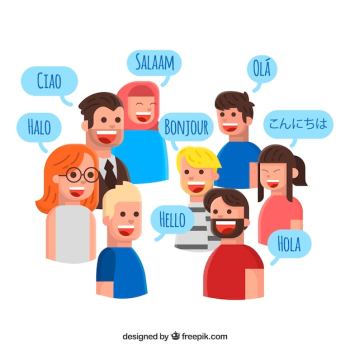 Language concept with speech bubbles