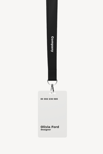 Lanyard card mockup, black & | Free PSD Mockup - rawpixel