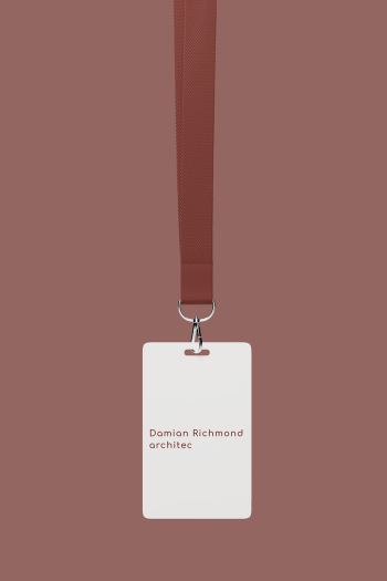 Lanyard card mockup, brown 3D | Free PSD Mockup - rawpixel