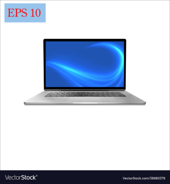 laptop 3d silver with isolated white background