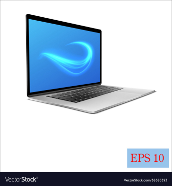 laptop 3d with isolated white background