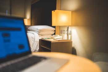 Laptop in Hotel Room