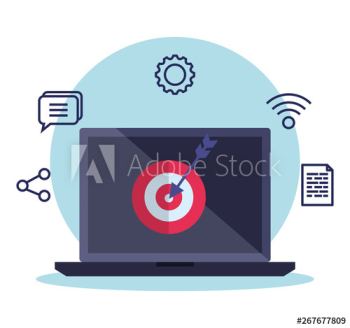 laptop technology with target and social media information laptop technology with target and social media information
