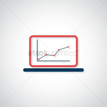 Laptop with graph Laptop with graph