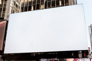 Large mock-up billboard in city scape Free Photo