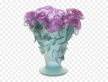 Large Rose Ultraviolet Vase By Daum Crystal - Daum Crystals Daum Roses Ultraviolet Vase Large Rose Ultraviolet Vase By Daum Crystal - Daum Crystals Daum Roses Ultraviolet Vase