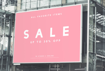 Large-scale rectangular billboard mockup Free Psd Large-scale rectangular billboard mockup Free Psd