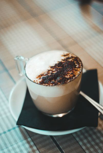 latte art in clear glass cup latte art in clear glass cup