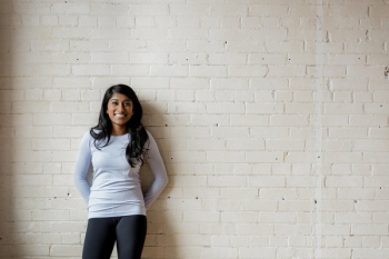 Laughing Fitness Woman Bricks Laughing Fitness Woman Bricks