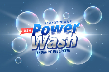 Laundry detergent packaging for power wash Free Vector Laundry detergent packaging for power wash Free Vector