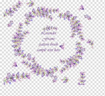 Lavender floral frame artwork, Lavender Euclidean Flower, Romantic lavender wreath transparent background PNG clipart