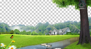 Lawn Landscape Villa PNG, Clipart, Background Vector, Chinese ...