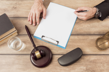 Lawyer filling document Lawyer filling document