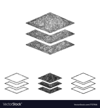 Layers icon set - sketch line art vector image Layers icon set - sketch line art vector image