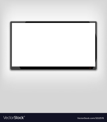  					LCD or LED tv screen hanging on the wall vector image														