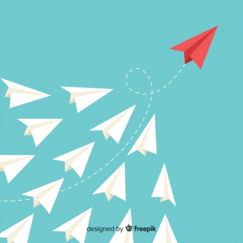 Leadership and paper planes concept Leadership and paper planes concept