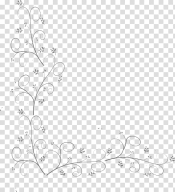 Leaf Black and white , corner border transparent background PNG clipart