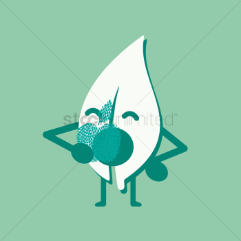 Leaf character eating an apple Leaf character eating an apple