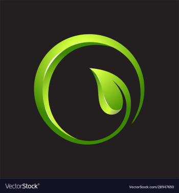 leaf circle 3d logo