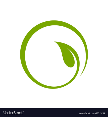 Leaf circle logo template vector image Leaf circle logo template vector image