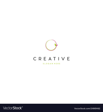 Leaf circle naturally label creative business logo vector image