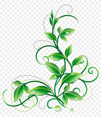 Leaf Flower Clip Art - Green Corner Border Png