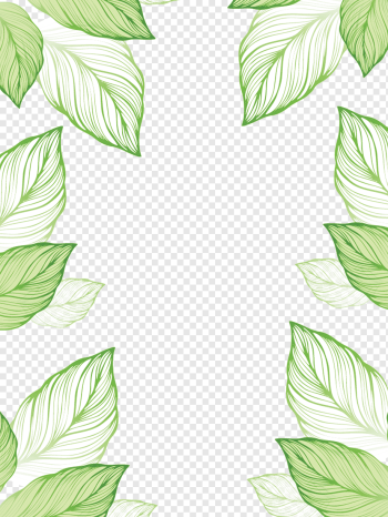 Leaf, Green hand-painted leaves border, green leaves illustration, border, watercolor Painting, watercolor Leaves png