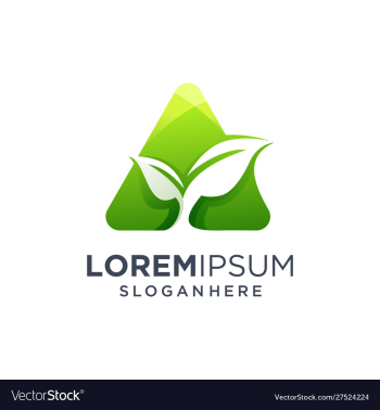 Leaf logo design with concept letters a vector image Leaf logo design with concept letters a vector image