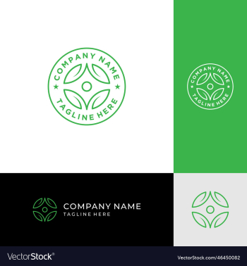 leaf people logo design concept template leaf people logo design concept template