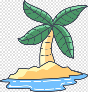 Leaf Tree Euclidean , The sea coconut trees transparent background PNG clipart