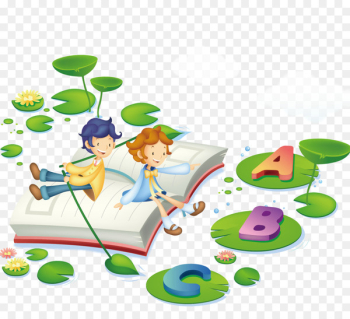 Learning Child Cartoon Illustration - Children learning topics illustrator vector material Cartoon 