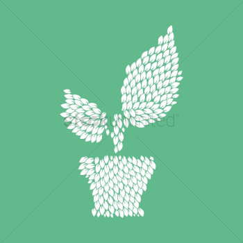 Leaves in potted plant shape Leaves in potted plant shape