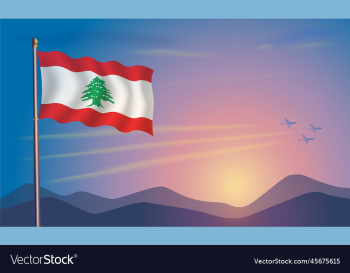 lebanon flag in the morning sun lebanon flag in the morning sun