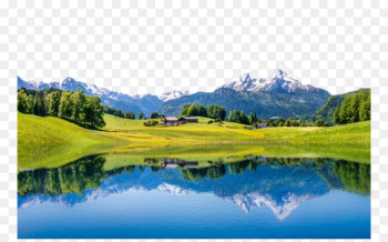 LED-backlit LCD High-definition television JVC 1080p - Landscape lake view five 