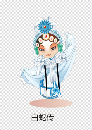 Legend of the White Snake Coraline Jones Peking opera Q-version, White Snake Legend transparent background PNG clipart