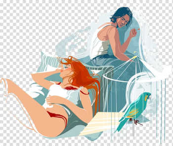 Leisurely lovers transparent background PNG clipart Leisurely lovers transparent background PNG clipart