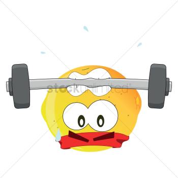Lemon cartoon doing barbell Lemon cartoon doing barbell