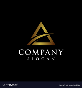 Letter a logo design with triangle shape vector image