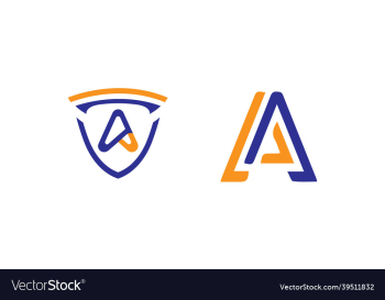 letter a logo designs with a and shield icon