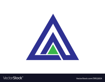 letter a logo with a triangle shape with two a ins