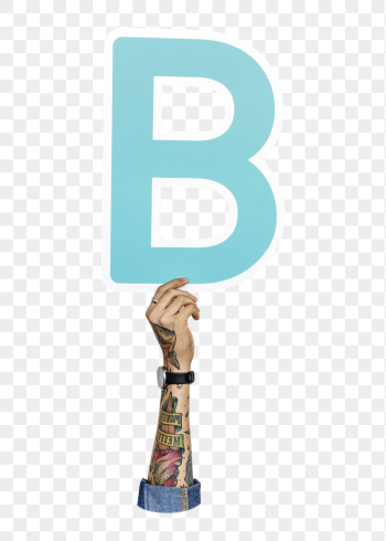 Letter B png hand holding | Free PNG - rawpixel