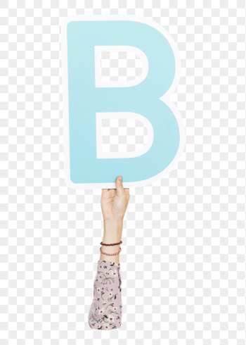 Letter B png hand holding | Free PNG - rawpixel