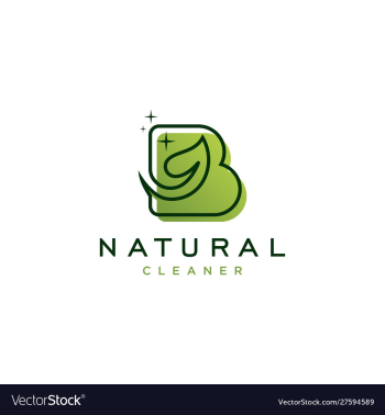 Letter b with leaf logo design vector image Letter b with leaf logo design vector image