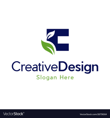 Letter c leaf naturally logo vector image Letter c leaf naturally logo vector image